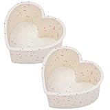 AOTASO 4 Inch Mini Heart Shaped Cake Pans Nonstick Silicone Heart Cake Molds for Baking Set of 2 (Cream)