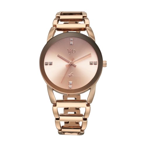 Image of Fastrack Vyb Striker Quartz Analog Rose Gold Dial Watch for Women