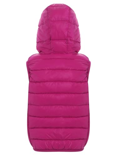 Jhaoyu Kids Girls Puffy Padded Hooded Vest Sleeveless Jacket Zipper Windproof Coat for Casual Winter Snow Outerwear2