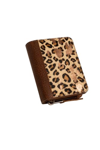 STS Ranchwear Womens Great Plains Soni Leopad Print Leather Zip Around Wallet OS, Leopard Print/Brown2