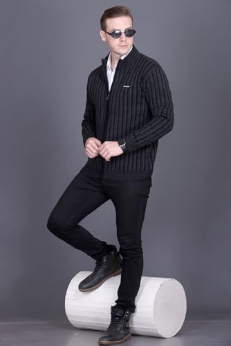 Image of GODFREY Full Sleeve Zipper Sweater for Man Winter Wear -Mens Woolen Sweaters Turtle Neck