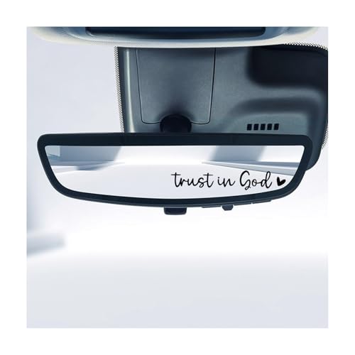 Image of DXNQ 2PCS Trust in God Rearview Mirror Decals, Automotive Vinyl Rear View Mirror Decorative Stickers, Waterproof Trust in God Stickers for Car Truck Laptop, Car Accessories (Black)