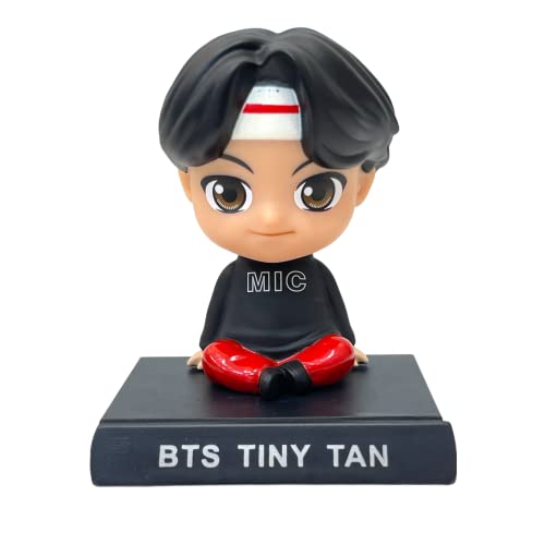 Image of AUGEN Super Hero BTS RJ Action Figure Limited Edition Bobblehead with Mobile Holder for Car Dashboard, Office Desk & Study Table (Pack of 1), Plastic