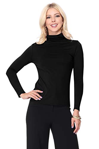 FashionJOA Women's Solid Color Turtleneck Sweater - Basic and Versatile