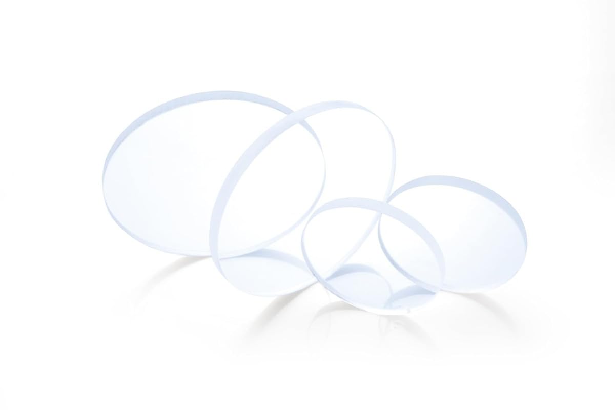 Shilpent Quartz Glass Disc (Thickness 1 MM, Diameter 25 MM) (Operating Temperature - 1150 Degree Celsius)(Average Specific Heat – 771 J/kg K & Tensile Strength – 49 N/nm²)(Pack of 1)