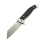 Small Pocket Folding Knife for Kids, Men Cleaver Blade G10 Scale with Clip (Black)