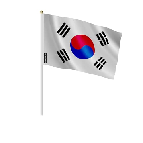 Pixelforma - Mini bandera de Corea del Sur en varios tamaños, 100% poliéster madera 30x45cm