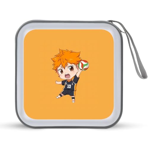 ハイキュー!!CDケース プラケース DVD収納ケース CD収納ボックス ディスクケース 防水 メディアケース 大容量 40枚収納 小型 持ち運び便利 薄型 ファスナー付 旅行