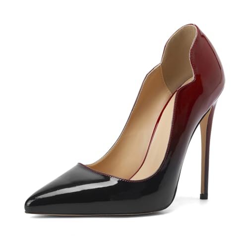 Womens Closed Pointed Toe High Heels Slip On Stiletto Pumps Dress Wedding Shoes 4-Inch