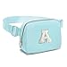 Gitus Birthday Gifts for 8 9 10 11 12 13 Year Old Girls Personalized Fanny Pack Crossbody Bags with Initial Letter Patch Belt Bag for Teen Girls Cute Trendy Stuff Travel Essentials (Icingblue-A)