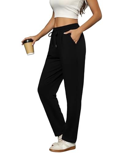 Litherday Jogginghose Damen Lang Sporthose Baumwolle Freizeithose Jogger Fitness Sweatpants Trainingshose mit Taschen Elastischer Schwarz L Litherday Jogginghose Damen Lang Sporthose Baumwolle Freizeithose Jogger Fitness Sweatpants Trainingshose mit Taschen Elastischer Schwarz L