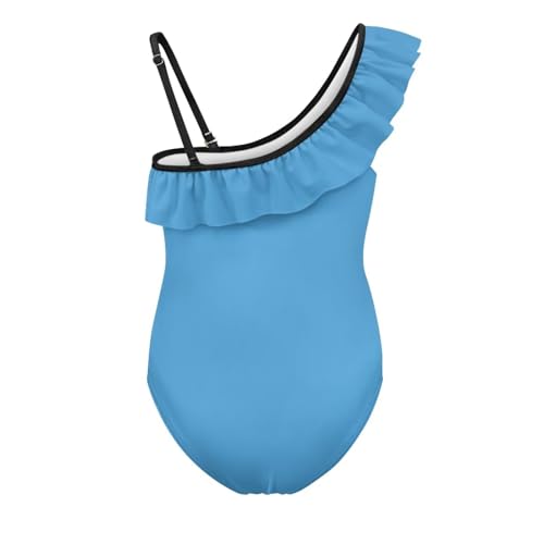 Image of Girls Swimsuit One Piece Ruffle Swimsuit Non-Slip Straps UPF 50+ for Girls Size 3-14 Years