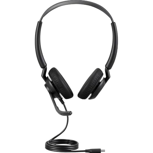 Image of Jabra Engage 50 II Stereo Wired USB Headset with Link Controller, 3-Microphone Noise Cancelling, USB-C /A Connectivity, Microsoft Teams Certified Professional Call Center & Office Headset