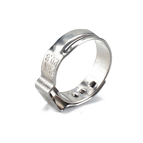 NULYLU Adjustable Single Ear Hose Clamps 10pcs 5/8 Inch Stainless Steel Clamps Durable and for Hoses Cables