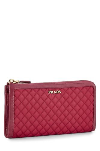 Pre-Loved Pink Quilted Nylon Wallet, Pink2