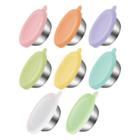New England Stories Salad Dressing Container To Go, 8 Pack - 1.6 oz Small Containers with Lids for Dip Sauce, Reusable Condiment Cups for Lunch Box Cover