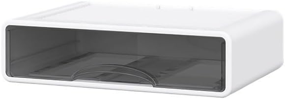 デスクトップ収納ボックス - 文房具、化粧品、寮での使用に最適なA4ファイルキャビネットオーガナイザー(L White)