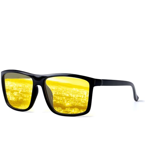 Image of LVIOE Night Vision Glasses for Driving Men Yellow Glasses for Night Driving Anti Glare Polarized N3951