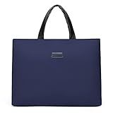 [VGILMWTNQ] ファイルフォルダー レザー メンズ メッセンジャーバッグ コンピュータバッグ ポータブル ファイルバッグ ブリーフケース 資料 収納 オフィス ビジネス(青)