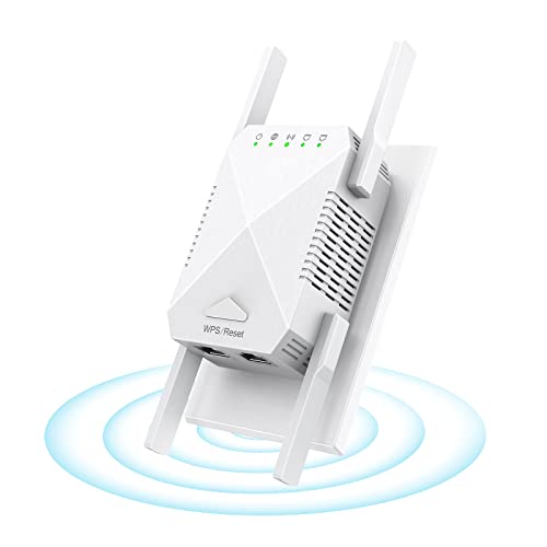 WiFi Extender Signal Booster for Home Powerful 6 Antennas WiFi Booster - up to 10000 sq.ft Coverage,...