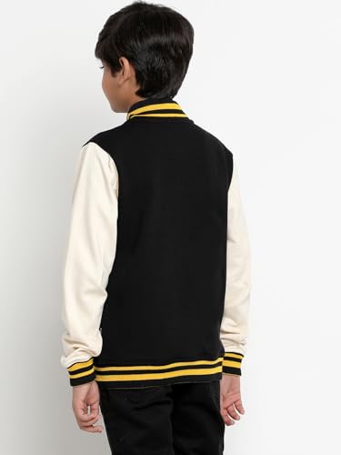 Image of Li'l Tomatoes Boys Winter Fleece Varsity Jacket | Warm Snap Button Baseball Style Sweatshirt | Casual Wear | 9-16 Years