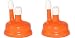 Thorium Carboy Cap 3, 5 & 6 Gallon, Blow Off Hood with Caps, Orange Silicone with Breathable Thermometer Spouts, 2 Pack Size