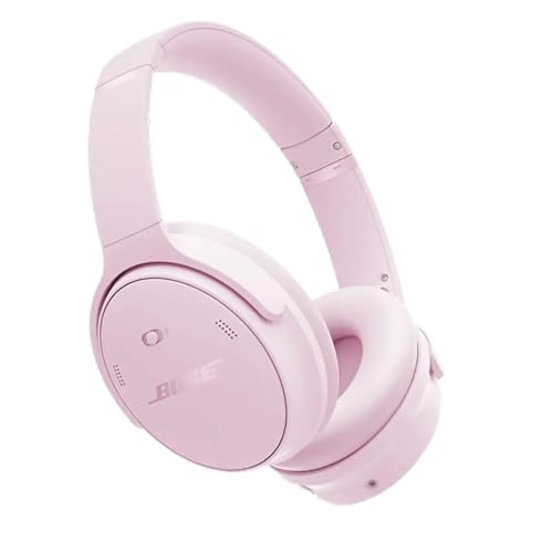 Image of Bose QuietComfort Headphones - Wireless Bluetooth Headphones, Active Over Ear Noise Cancelling and Mic, Deep Bass Bundle + Desktop Headphone Stand + Green Extreme Dual Wall Charger (Petal Pink)