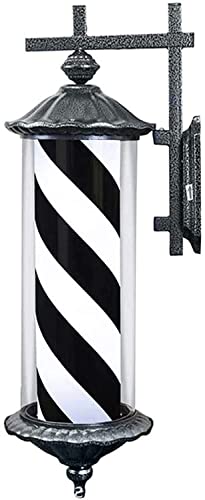 Poste de barbero con luz de 30 pulgadas, letreros de barbería, poste giratorio iluminado con luz de globo, tiras rojas, blancas y azules, poste de barbero LED clásico impermeable para exteriores, lámp