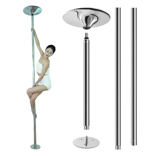 Juego de bastón de baile profesional, 2 en 1, estático o giratorio, altura ajustable, capacidad de carga de 200 kg, ideal para ejercicios de fitness y gimnasio en casa