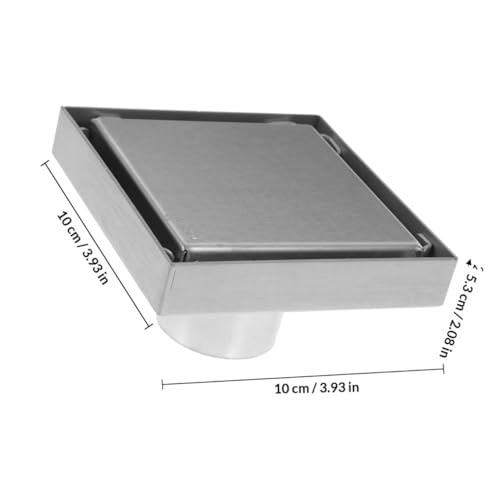 Siphon de sol carré évacuation douche anti-odeur avec filtre cheveux rigide