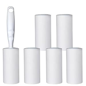 MELERIO Lint Rollers 6 Refills Full 420 Sheets,1 handle with 5 Extra Sticky Lint Roller Set for Clothes, Sofa, Bed and…