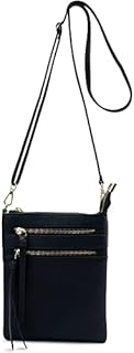 Small Crossbody Purses and Handbags for Women Multi Zipper Pocket Ladies Crossover Travel Bag Over the Shoulder