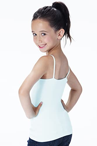 Kurve Girl’s Sleeveless Tank Top – Stretch Undershirts Cami Camisole, Uv Protective Fabric, Rated Upf 50+ (Made In Usa), Baby Blue, Age 4-6 #TOP4