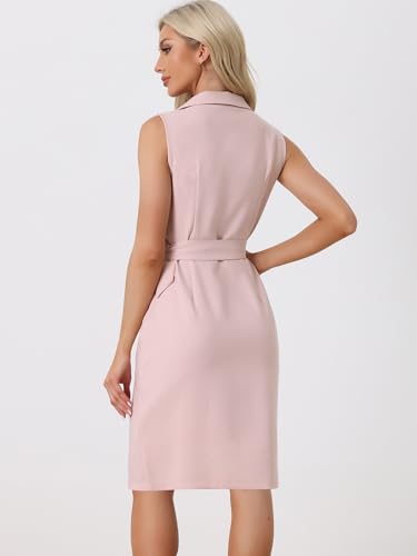 Image of Allegra K Womens Blazer Dress Sleeveless Button Down Business Work Dresses