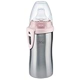  NUK Active Cup Edelstahl mit Gravur, 215ml, Trinkflasche für Kinder ab 12m+, BPA-frei (rosa)