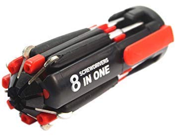 Image of 8 in 1 Multi-Function Screwdriver Kit - Tool Kit Set with 6 LED Portable Torch - Multicolour Screwdriver Set