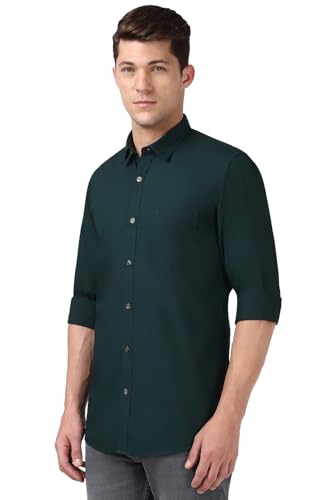Image of Peter England Men's Cotton Slim Fit Solid Shirt