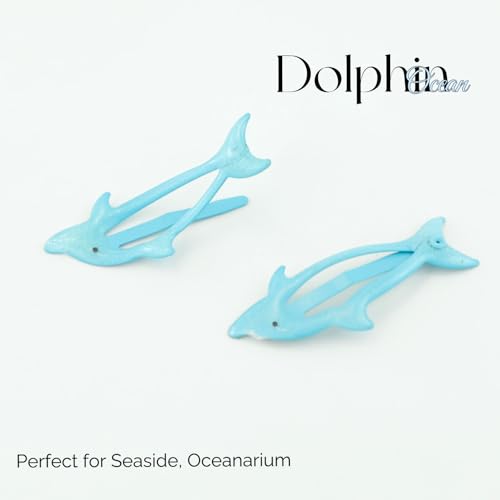 Set 4 Pinzas Delfín Azul Brillante para Cabello miniatura 5
