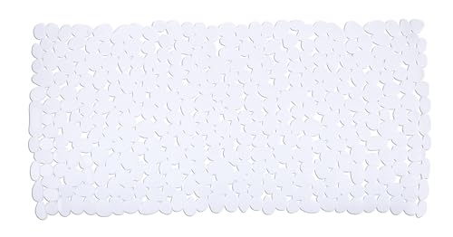 WENKO Tapis de baignoire Paradise blanc - antidérapant, ventouses, Plastique (TPR), 36 x 71 cm, Blanc