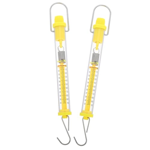 KOMBIUDA Spring Scale for Classroom Physics Lab 2pcs Newton Force Scale Push/Pull Spring Lightweight Plastic for Teaching Experiment