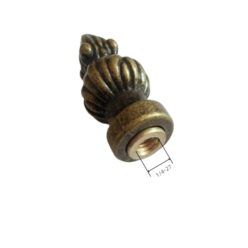Image of Lamp Finial Cap Knob Lamp Decoration for Lamp Shade, Antique Brass Lamp Finial Cap Knob, 1-3 /8 Inches 2Pcs
