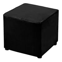 QUARKZMAN 1 Stück Ottomane Schonbezug Hockerbezug, für Länge 33-45.7cm Hocker Hussen für Fußhocker, Stretch Bezug Waschbar Ottomane Abdeckung Überzug Hocker Protector - Schwarz