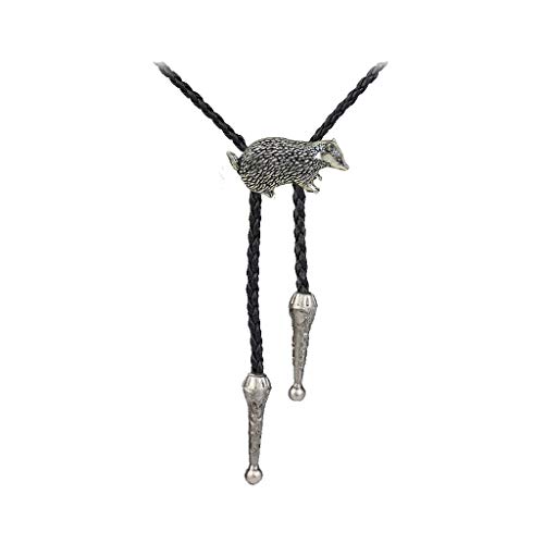 Cravate bolo en étain motif blaireau western chic pour homme style cowboy code A8