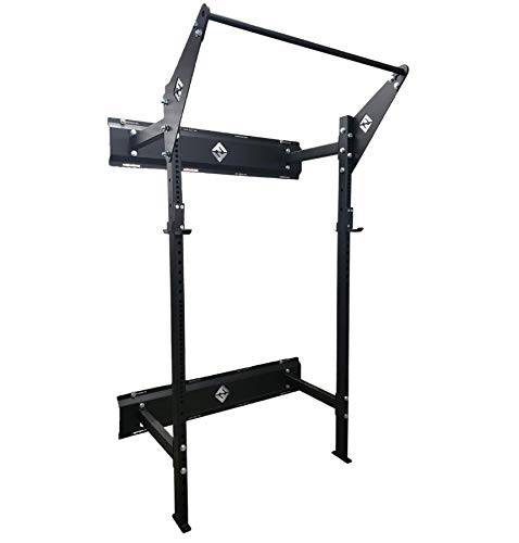 F&F Fitness Compact Power Rack With Pull Up Bar - Heavy Duty Garage Home Gym Rig for Crossfit, Weight Training, and Weight Lifting - Manufactured in the USA