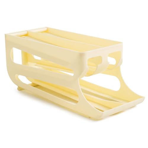 Egg Holder for Refrigerator - 3-Tier Rolling Egg Holder Container Display Stand Organiser - Rolling Egg Dispenser | Space Saving Automatic Egg Roller Dispenser | Egg Storage Org