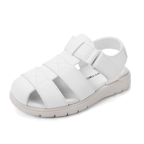 Image of Luffymomo Toddler Kids Closed Toe Fisherman Sandals | Boys Girls Lightweight Shoes,Adjustable Beach Summer Sandal