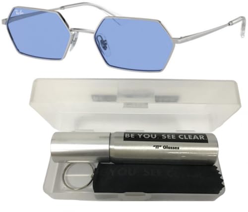 Ray-Ban RB3728 Sunglasses Bundle: RB 3728 YEVI 003/80 Silver/Blue Polyamide Standard and Eyewear Cleaning Kit2