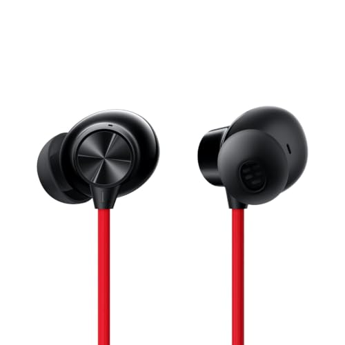 Image of Bluetooth Wireless in-Ear Neckband Earphones with Mic, 12.4mm Dynamic Drivers, Up to 30 Hours Playtime, Fast Charging, IPX Water & Dust Resistance, Deep Bass, Type-C, ENC Calling (Red)
