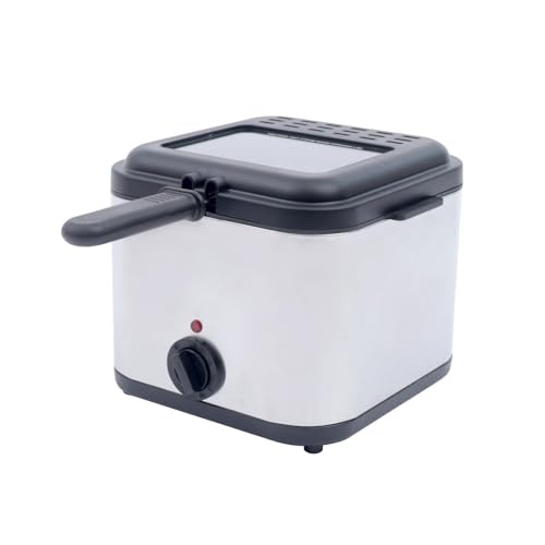 Freidora eléctrica profunda 1000w ventana de visión y acero 2.5l 4