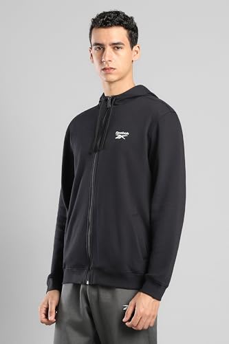 Image of Reebok Men's Full-Zip Hoodie - Soft Fleece Sweatshirt with Adjustable Hood & Front Pockets